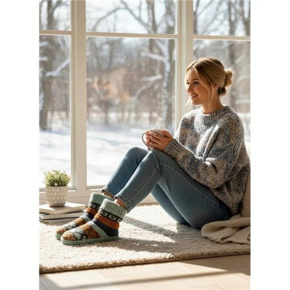6-8 Warm Slipper Socks Women Winter Fuzzy House Shoes Indoor, Cozy Christmas - Picture 5 of 8